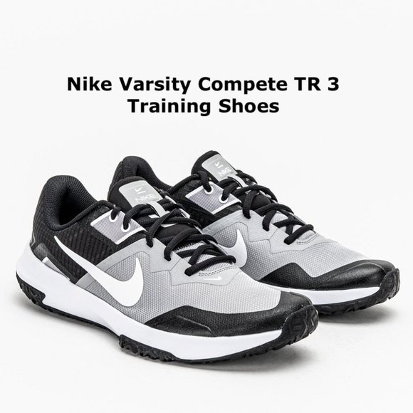 Nike Shoes Nike Varsity Compete Tr 3 Mens Training Gym Shoes Grey Black Poshmark